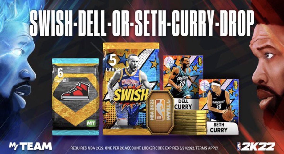 2k22lockercode_'s tweet image. #lockercode #2k22 🚨 Use this code for a SWISH Pack, 10 Tokens, Diamond Shoe Pack, Galaxy Opal Dell Curry, or Galaxy Opal Seth Curry.

Available for one week