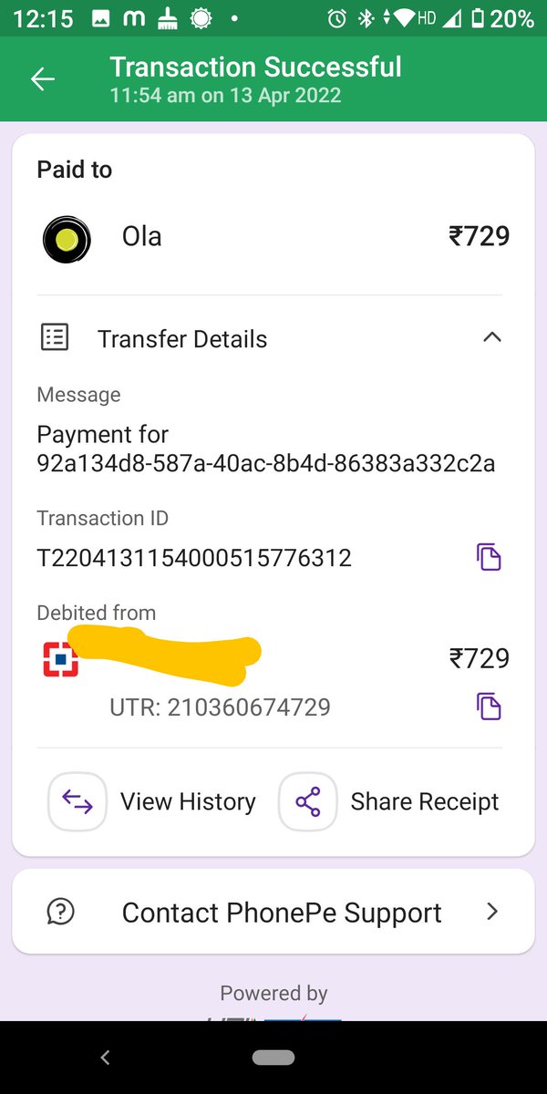 26_Lata's tweet photo. This is proof of payment made on same day of ride https://t.co/4qB2wktwtZ