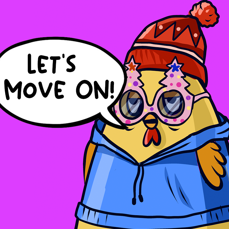 MoveOnChick's tweet photo. No matter what situation you are in. Let's Move on!

🎟️ Giveaway 10 FREE MoveOnChick NFT

To Enter - 
1⃣ Follow 
@MoveOnChick
 &amp; 🔔
2⃣ Like, RT &amp; Tag your 2 friends
3⃣ Comment #WAGMO

*P.S - No WL, No Paid Shill
#SolanaNFT #NFTGiveaway  #WAGMO #NFTs https://t.co/BijyU446O4