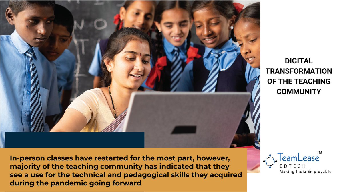 Mithileshtl's tweet photo. The current report is a follow up of the previous report published in 2020, just at the beginning of the pandemic. This compares the current tech capabilities of the teaching community in terms of various aspects of teaching. #MakingIndiaEmployable  
#education #edtech https://t.co/10ILtNRlzz