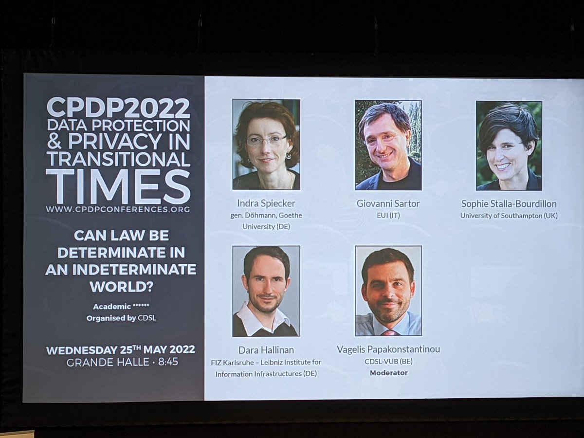 Last day at <a href="/CPDPconferences/">CPDP Conferences</a> Can Law Be Determinate in an Indeterminate World? You have 2 hours to hand in your copies :)