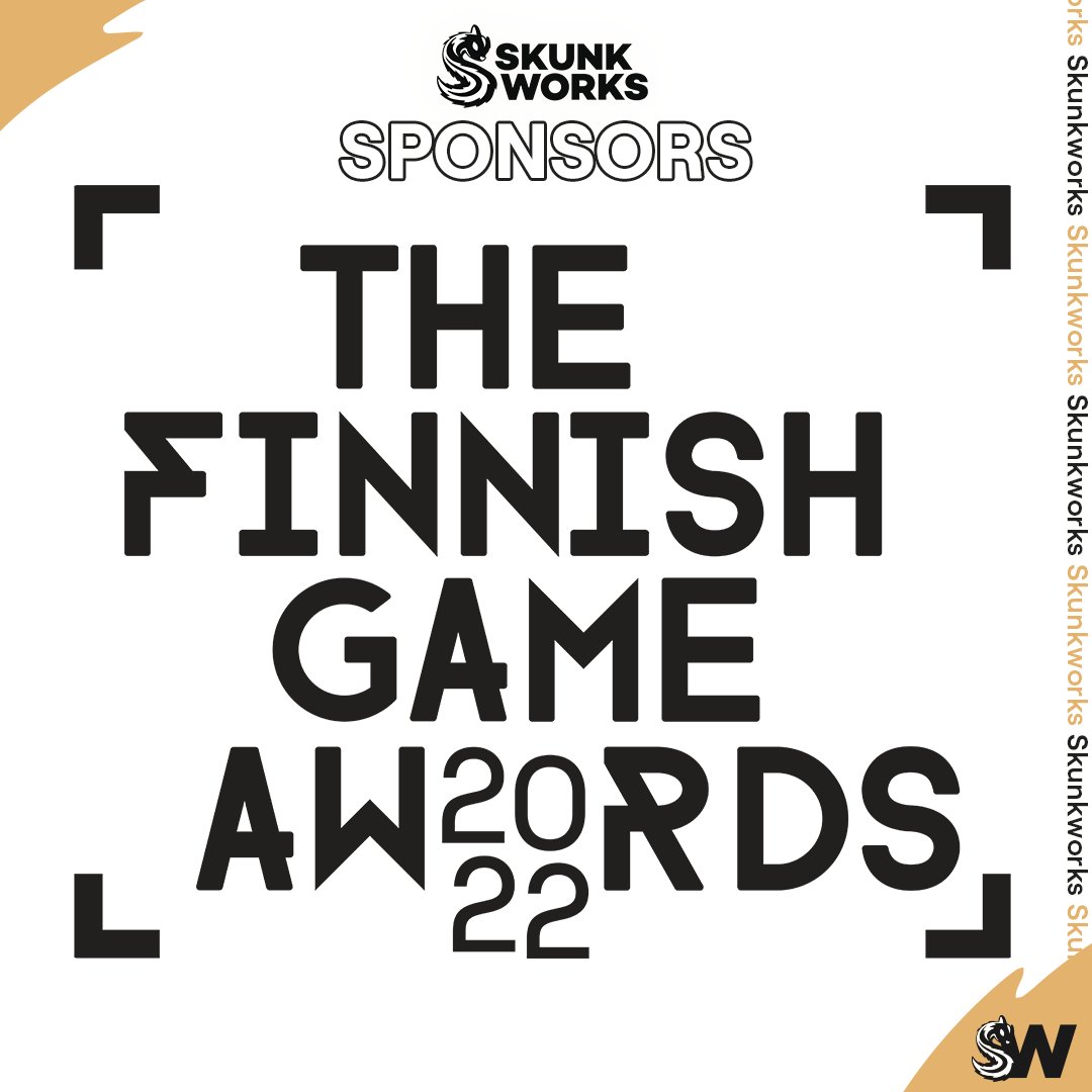Today is the big day. 🤩 We’ll be celebrating the incredibly talented Finnish Game Industry tonight at the Finnish Game Awards 2022. 🎮🏆 Good luck to all nominees! 🤞🤞

Catch the livestream here: youtube.com/watch?v=imzk4d… 

#PlayFinland #SkunkworksGames #FinnishGameAwards