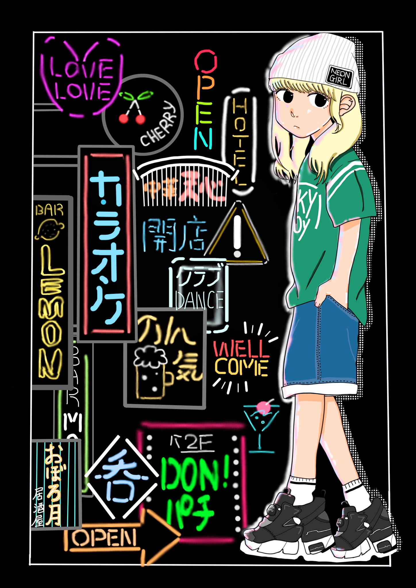 Missa ネオン イラスト 女の子 サイバーパンク ネオン Art Digitaldrawing Adobefresco Cyberpunk Neon T Co Atyo8sdspw Twitter