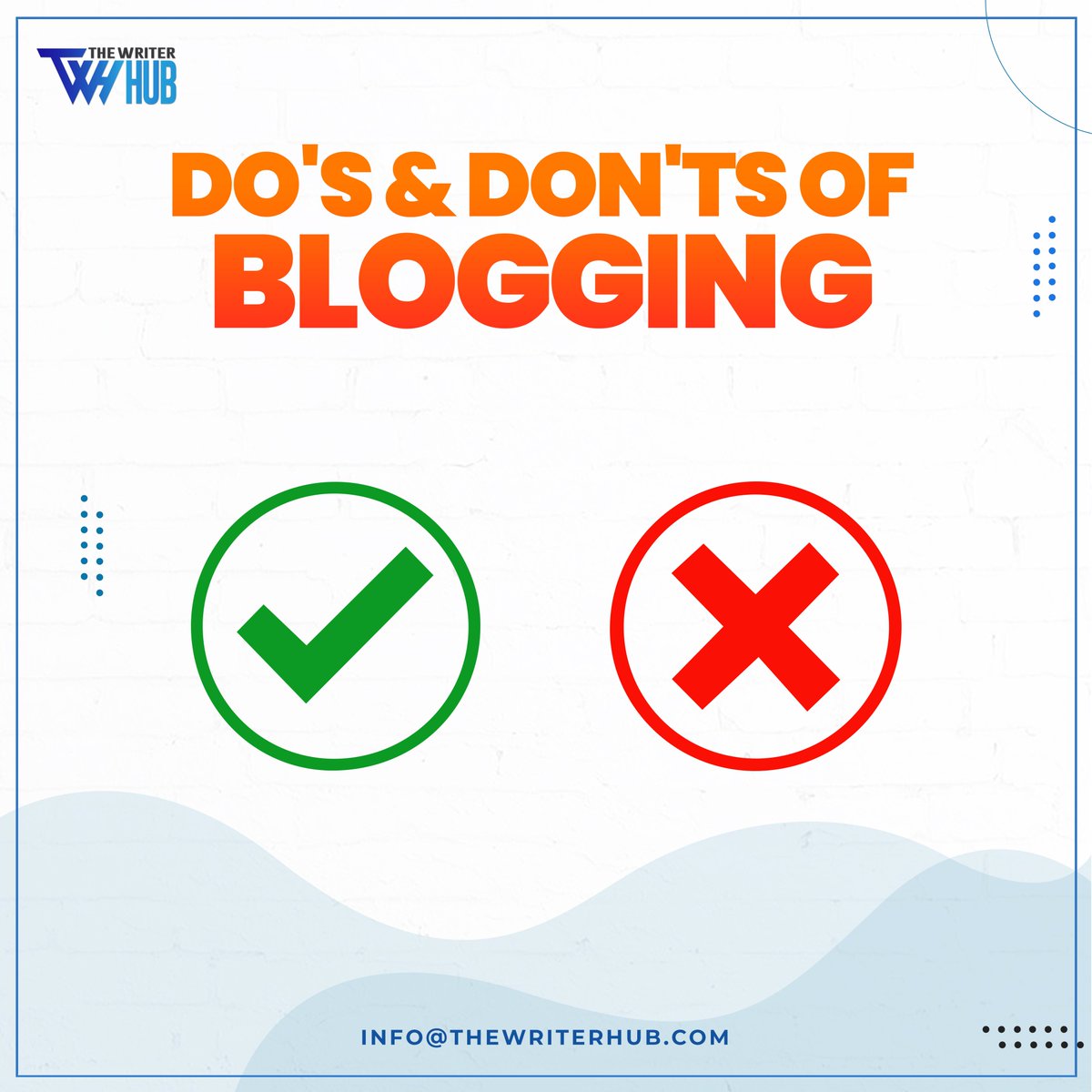 TheWriterHub's tweet photo. DO'S &amp; DON'TS OF BLOGGING

DO: WRITE TO INFORM AND EDUCATE YOUR AUDIENCE

DON'T: WRITE TO RANT OR PERSONAL ARGUMENTS

#blog #blogging #blogservice #blogwriting #blogwritingservice #blogging #article #do #dont #thewriterhub #twh https://t.co/TMikDat9JF