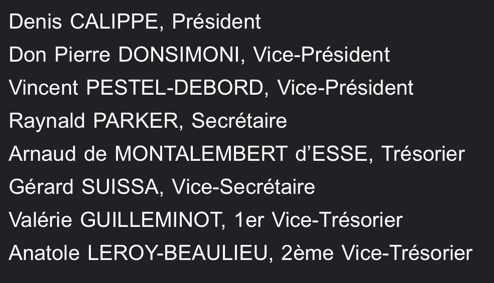 Election des membres du bureau de la future Chambre Régionale