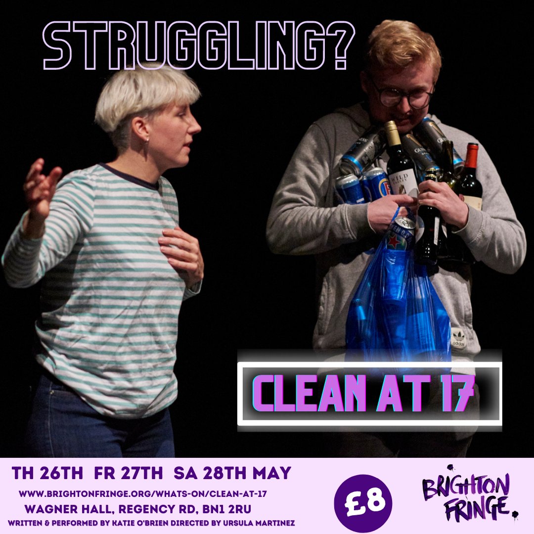 Clean At 17 open tomorrow night <a href="/WagnerBrighton/">Wagner Hall Brighton</a> 3 Shows just for you guys! #curiouslyfringe #brightonfringe #soberbrighton #soberlife #soloshow #brightonlife #brightonvegan #toomuchtooyoung #wagnerhallbrighton #soberdrunk #cleantime #keepitclean #jungalist #brightoncheap