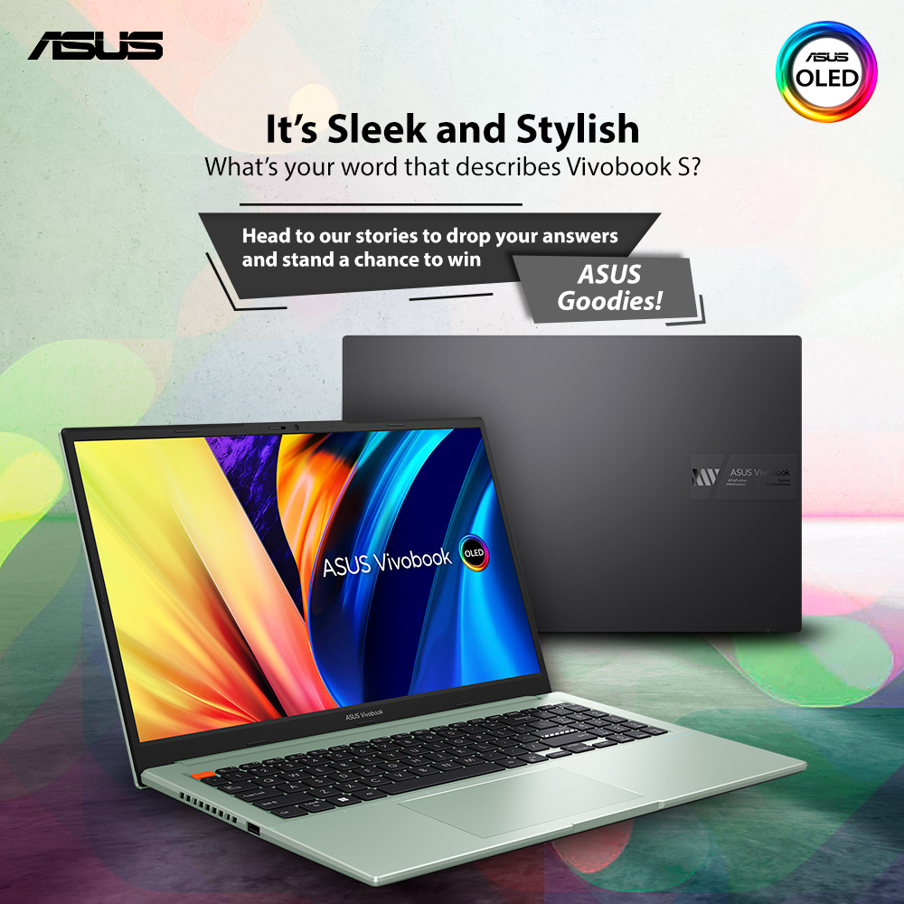 #ASUS #VivobookS Series is as exciting as this giveaway contest. Just head to our Instagram stories & drop one word starting with ‘S’ that describes Vivobook S & stand a chance to win amazing ASUS Goodies*
*T&C Apply 

#ASUSIndia #WowTheWorld #Intel #ContestAlert #giveaway