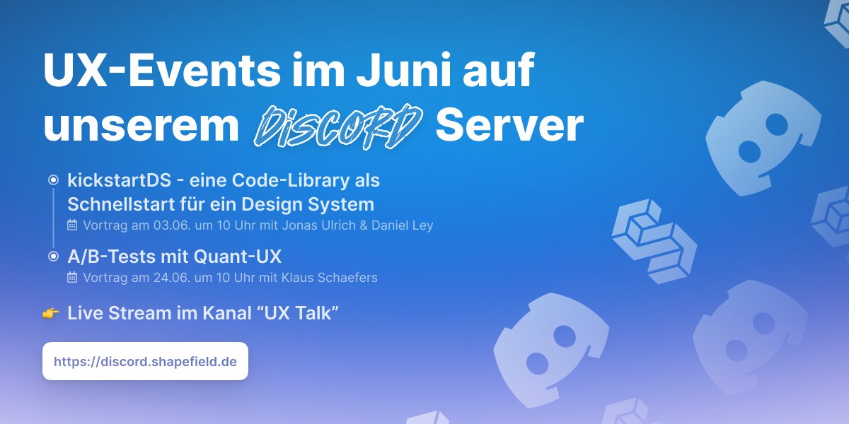dctdev's tweet photo. 🚨 Liebe UX/Dev Community, im Juni präsentieren wir wieder zwei völlig kostenlose Webinare auf unserem UX / UI Community Discord Server. 

Ort: Discord
Sprachkanal „UX Talk“
https://t.co/dID2Tgi58f

#ux #design #ui #community #development https://t.co/uZPXAxOLTi