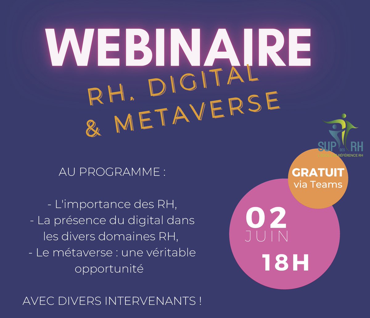 insidelinkers's tweet image. #METAVERSE ET #RECRUTEMENT
Nous avons le plaisir de participer au webinar @SUPdesRH avec notamment @megroup_int et @Looc_at_Me Join us !
