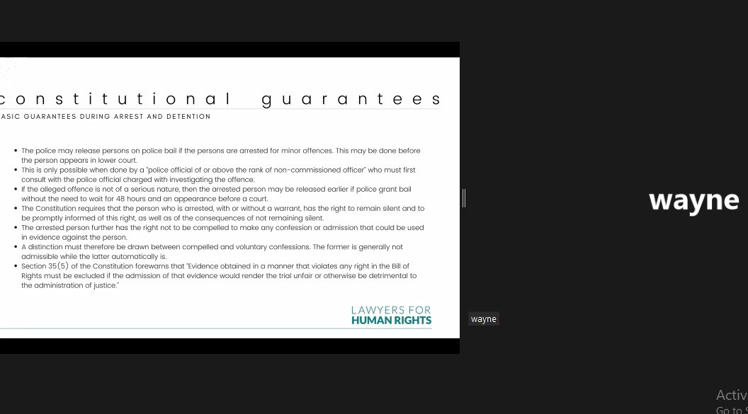 #AHRC2022_APOCS day 3!
This morning dealing with
¬ The basic guarantees during arrest and detention
with Wayne Ncube 
<a href="/LHR_SA/">Lawyers for Human Rights</a>