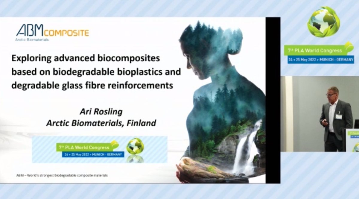 Now speaking at #PLACongress is Ari Rosling, R&amp;D Director at Arctic Biomaterials (<a href="/ABMcomposite/">Arctic Biomaterials (Technical)</a>)