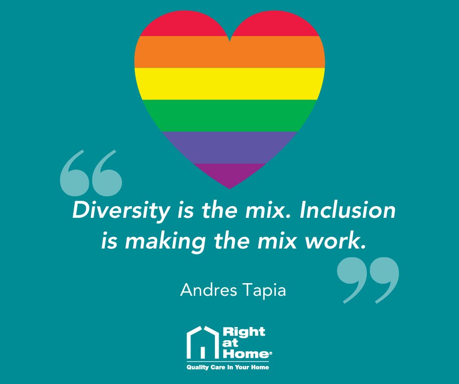 rightathomeEHHF's tweet photo. What makes a great community is a diverse mix of individuals with different voices and experiences - allowing us to all learn from one another. At Right at Home, we will always encourage you to be yourself and celebrate our differences https://t.co/QLfSJEgG2J