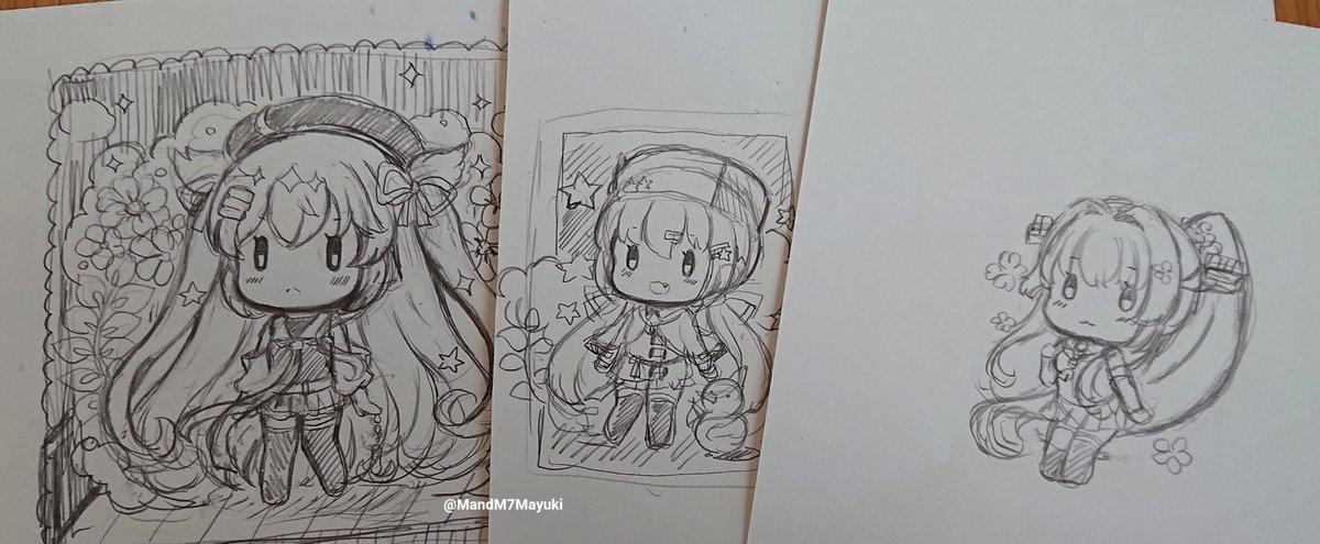 私のパソコンが持ちこたえれたら
何か可愛いのが出来る予定のラフ
持ちこたえてくれ…(厳しい) 