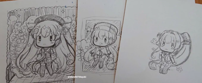 私のパソコンが持ちこたえれたら
何か可愛いのが出来る予定のラフ
持ちこたえてくれ…(厳しい) 