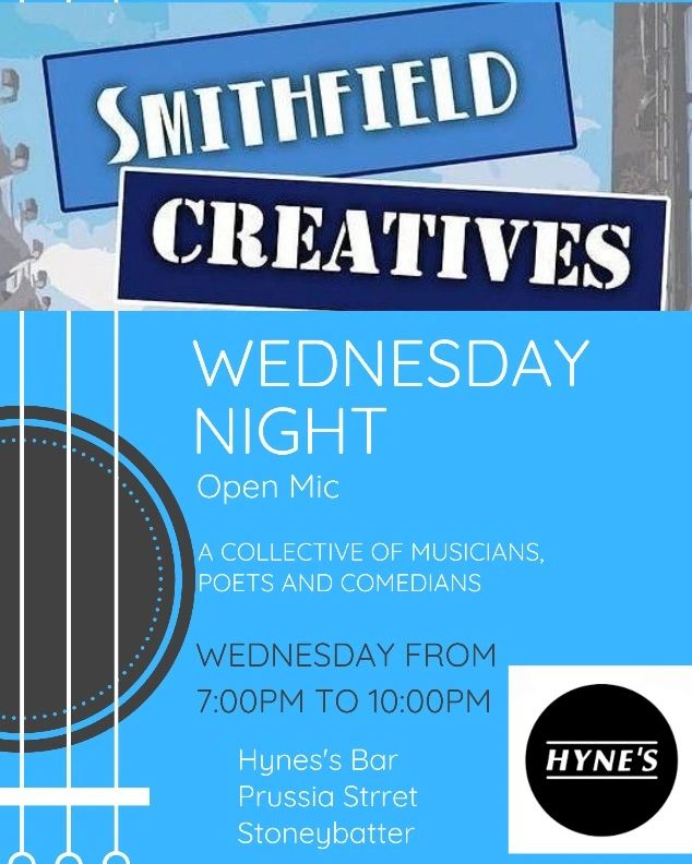 Smithfield Creatives Open Mic – Hynes Bar Stoneybatter – Wednesday 25th May: Smithfield Creatives – Open Mic Night – Musicians, Creatives, Singer Songwriters, Comedians welcome. A collective of creatives. making networks and 

Read more » 

The post… dlvr.it/SR1Sr0