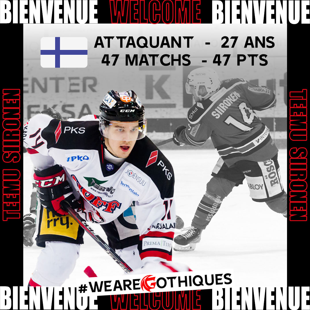 Gothiques_AHE's tweet photo. || BIENVENUE TEEMU 🔥 ||

Teemu SIIRONEN sera Gothique pour cette nouvelle saison ! 🔴⚫

Joueur de centre, très bon sur les mises en jeu, aussi efficace sur le plan offensif que défensif. 💪

Bienvenue à toi Teemu 🤝
📸 Timo Savela &amp; Mikko Ahvenainen
#wearegothiques https://t.co/0NDcjxSirB