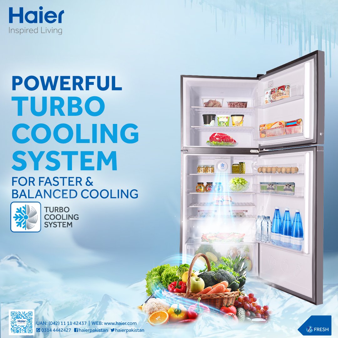 Haier Pakistan on Twitter "The innovative Turbo Cooling system in Haier refrigerators provides