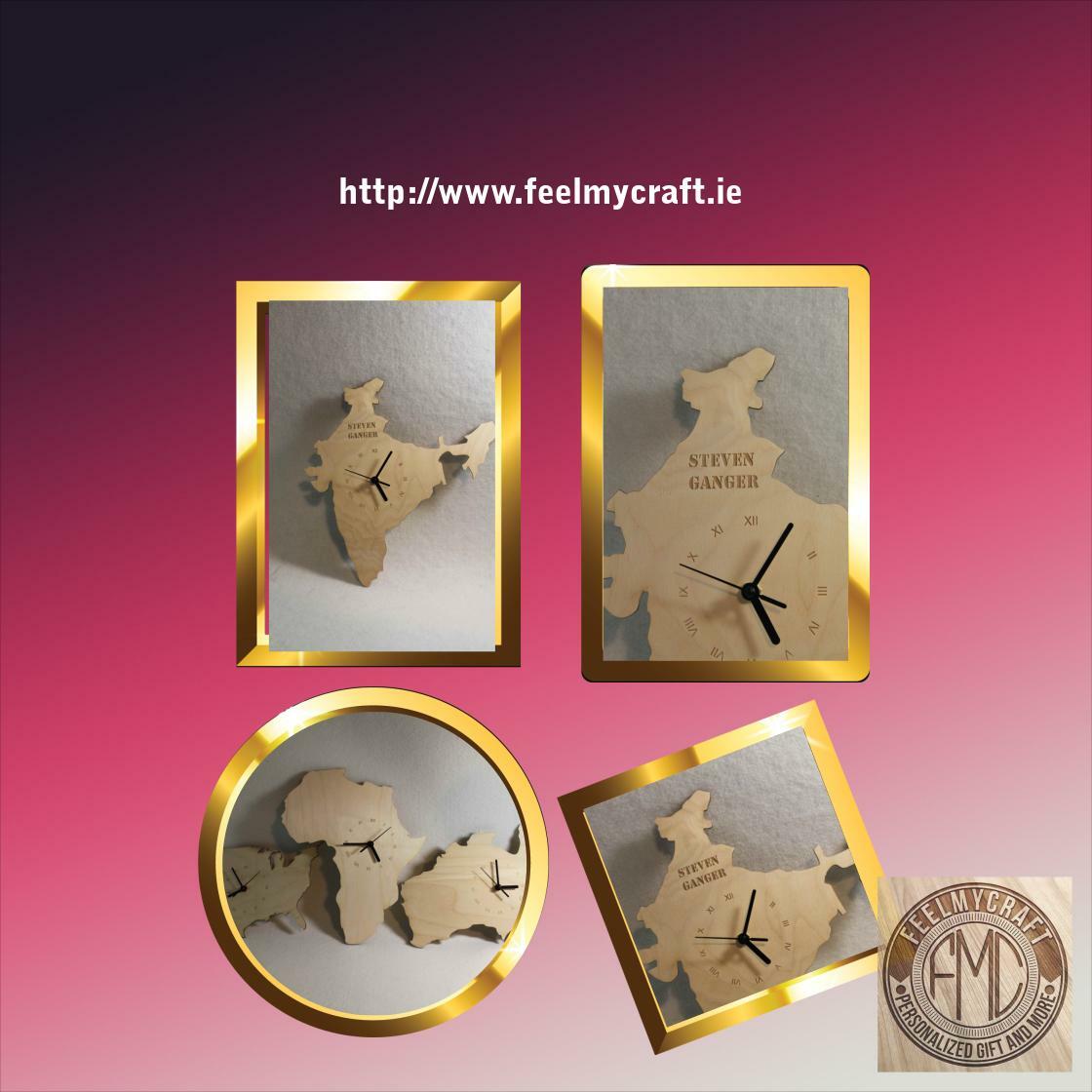 FeelMyCraft's tweet image. 🐣. Offer Xtras! Custom Unique Bespoke India Shape Clock India Map Wooden for €25.0 #IrishMap #IrishClock