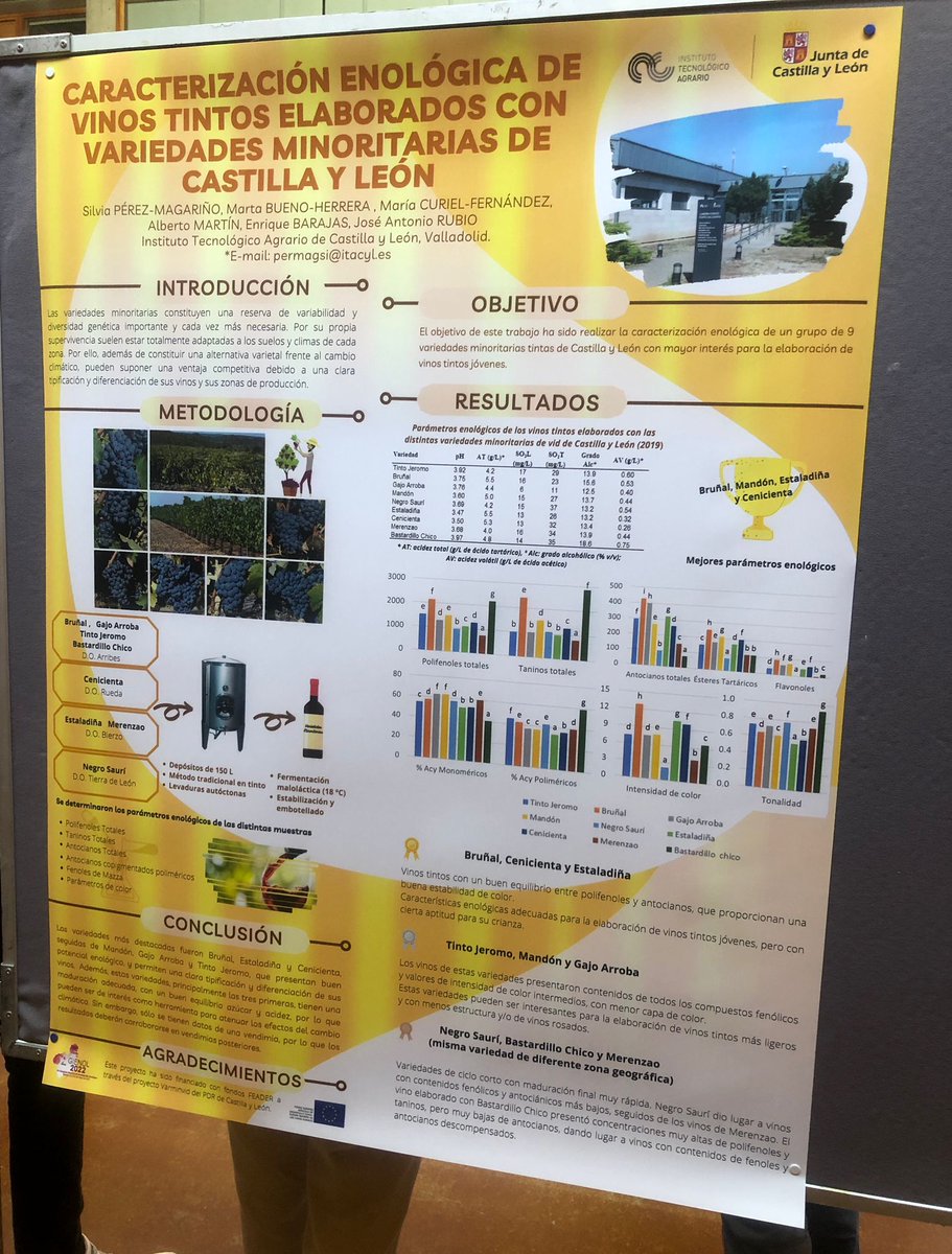 ITACYL's tweet photo. @UMU @imida_murcia Caracterización enológica de vinos tintos elaborados con variedades minoritarias de Castilla y León, dentro del proyecto de recuperación de estas variedades #VARMINVID #FEADER https://t.co/9JtNJ11aj7