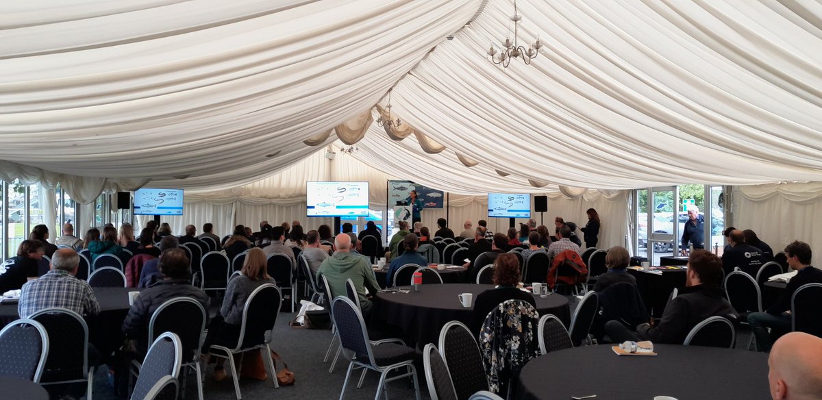 SevernUnlocked's tweet photo. We are back at the #ShadSymposium in Worcester today. Kicking off Day 2 with a talk from Aurore Baisez from LOGRAMI, about shad monitoring on the River Loire  🐟 https://t.co/6ah3icKHNW