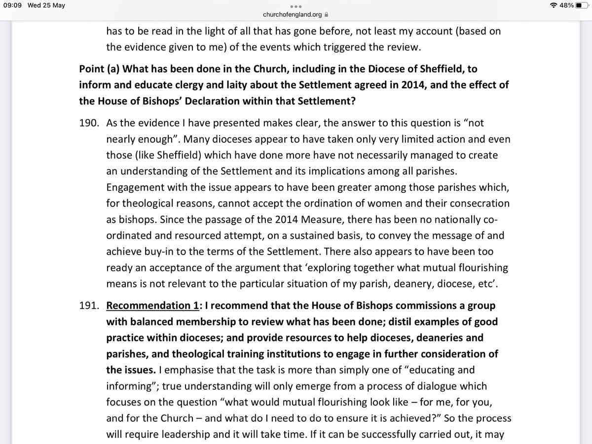 @vahva @MaziObumneke @SimonTaylorQC @AnselmHayes @FatherSJMC Here’s the Independent Reviewer’s finding on how poorly the 2014 Settlement has been communicated by the @churchofengland to its people, & so why it is poorly understood by churchgoers & clergy. There’s more detail here: churchofengland.org/sites/default/…