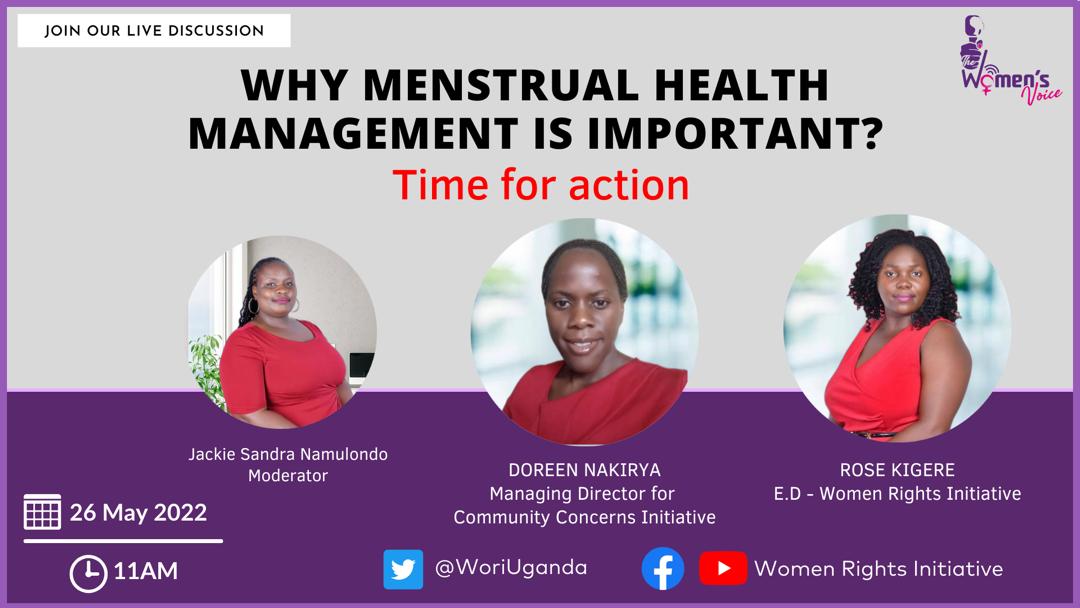 Access to Menstrual Health Management is now a key international fundamental human right among girls and women <a href="/SDGaction/">UN SDG Action Campaign</a> . Join this  indepth discussion with <a href="/WoriUganda/">WoriUganda</a> as we dissect MHM importance in the life cycle of girls and women.
.
.
#TimeForAction
#MHMAdvocacyForGirls