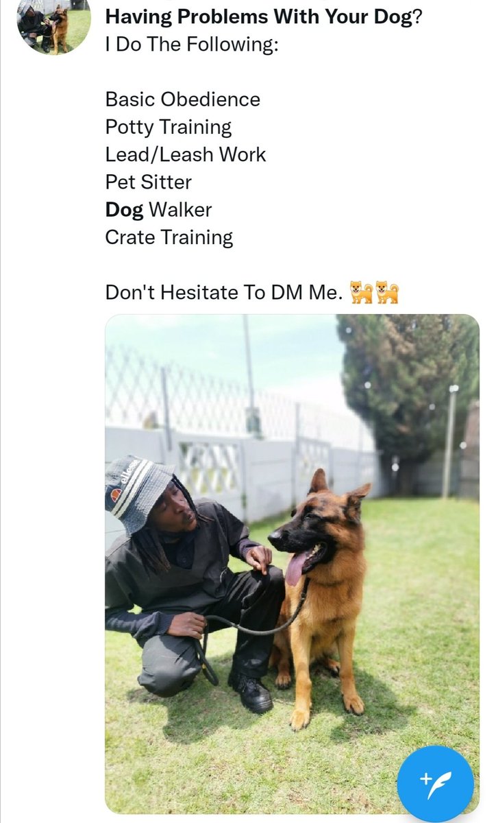 KingT_Sibeko's tweet photo. @mohale_motaung Yho 🤣🤣🤣🤣

I'm Just Here To Advertise Myself.

I Train Dogs For Any Behavioral Problems https://t.co/tXlMglGPHg