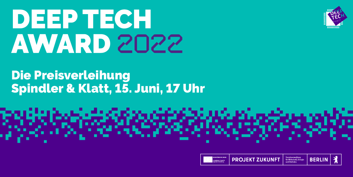 deeptechberlin's tweet photo. Markiert euch den 15.06. im Kalender, denn dann steht die Verleihung der #DeepTechAwards22 an. 📅  In einer exklusiven Location erwarten euch tolle Gäste und spannende Finalist:innen. Und ihr könnt noch dabei sein! Einfach anmelden 👉  https://t.co/9ruQ4enZV5 #DeepTechBerlin https://t.co/ZvGgkTYEwA
