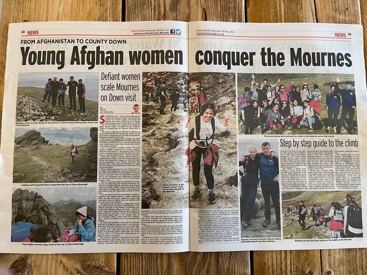 An invasion we can all get behind. Young Afghan women conquer the Mourne Mountains. 

@afghan_ascend in Down Recorder 25/05/22