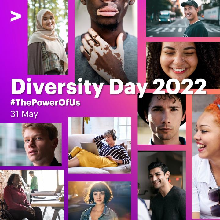 Unser Ziel: Das integrativste und vielfältigste Unternehmen 
Am 31.05. 8.45-10.30 Uhr CEST findet unser für alle geöffnete <a href="/Accenture/">Accenture</a> DACH Diversity Day 2022 statt; dieses Jahr unter dem Motto #PowerOfUs. Klingt spannend? Hier geht es zur Anmeldung: accntu.re/3LY4cfG