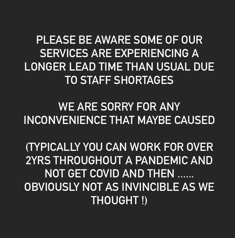Some of our services are experiencing a longer lead time than usual.  Apologies for any inconvenience caused.