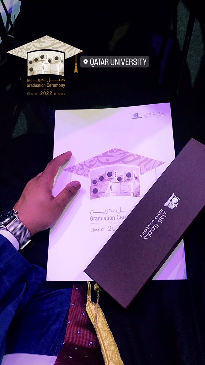 tmm974's tweet photo. والحمد لله رب العالمين، نختم رحلتنا الفريدة والمميزة.

@QatarUniversity @QUCENG 
#حفل_تخرج_جامعة_قطر_2022 https://t.co/bebIQcvjU8
