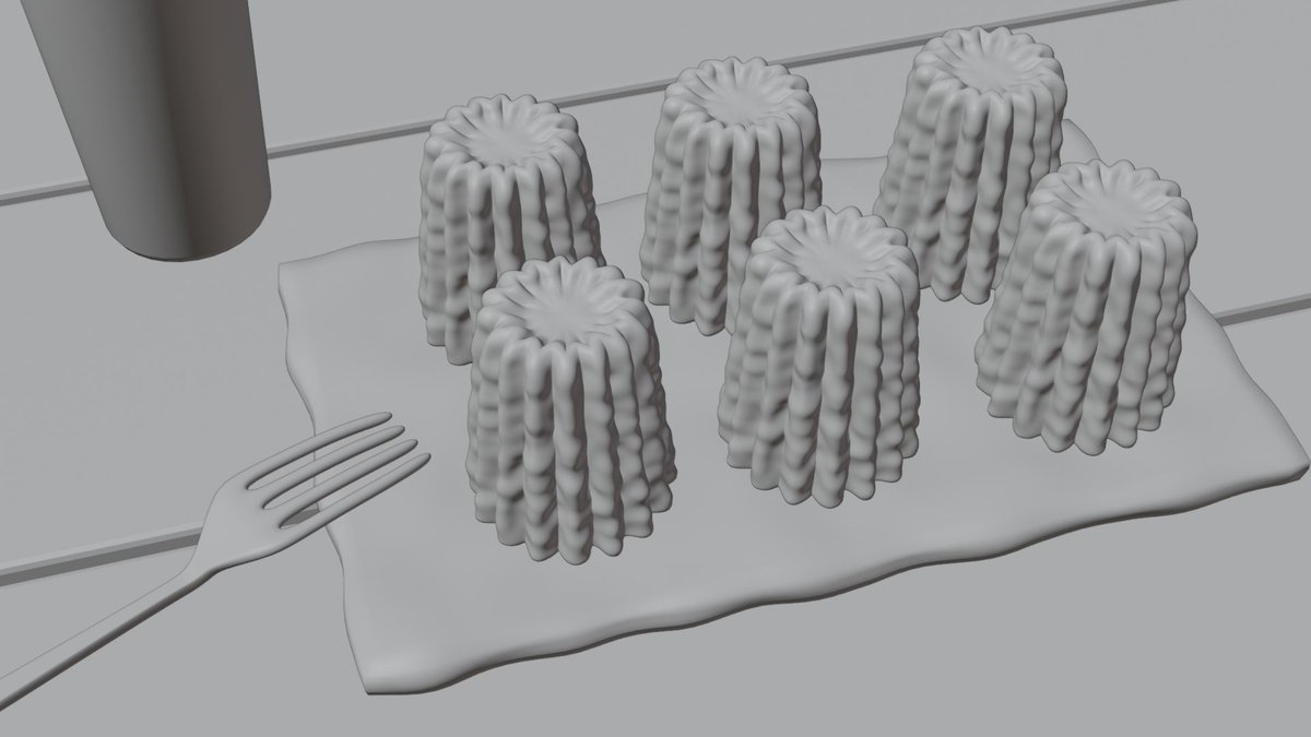 mocchi_3d's tweet photo. カヌレ🍴
@yuki_blender さんの動画を参考に作成

約2ヶ月ぶりのblender!!
yukiさんのチュートリアル楽しいです☺️

やっぱblender楽しすぎる〜！
このカヌレを機会に、blender少しずつ再開したいと思います！

#blender #b3d https://t.co/afhOQZRz5V