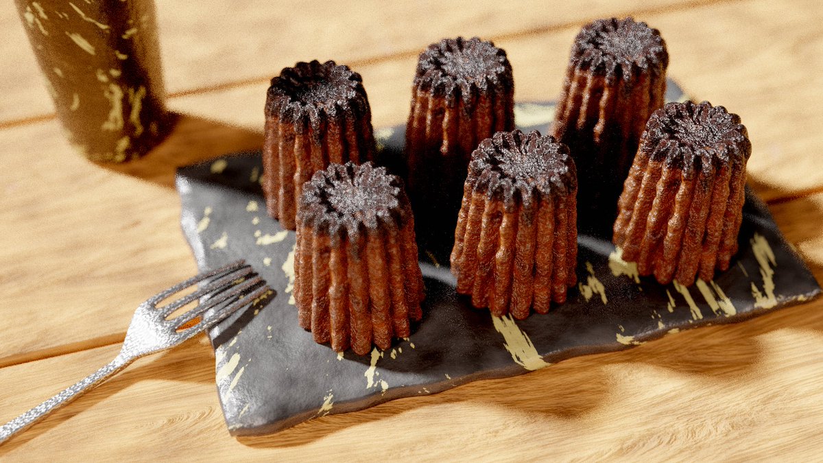 mocchi_3d's tweet photo. カヌレ🍴
@yuki_blender さんの動画を参考に作成

約2ヶ月ぶりのblender!!
yukiさんのチュートリアル楽しいです☺️

やっぱblender楽しすぎる〜！
このカヌレを機会に、blender少しずつ再開したいと思います！

#blender #b3d https://t.co/afhOQZRz5V