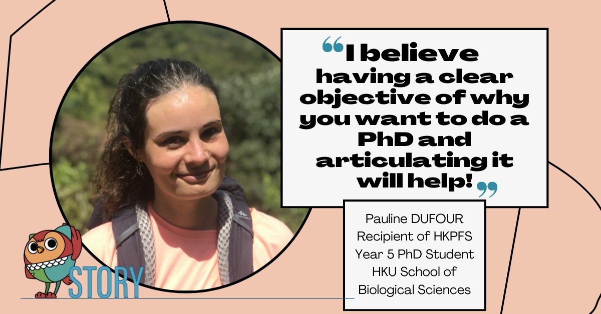 Pauline DUFOUR, a PhD student from <a href="/HKUSBS/">HKU School of Biological Sciences</a>, is an animal lover who embarked on her PhD journey to explore conservation physiology and hopes to make it her lifetime career. Get inspired by her story and learn how to build a research career at HKU Science: bit.ly/3LMxcG9