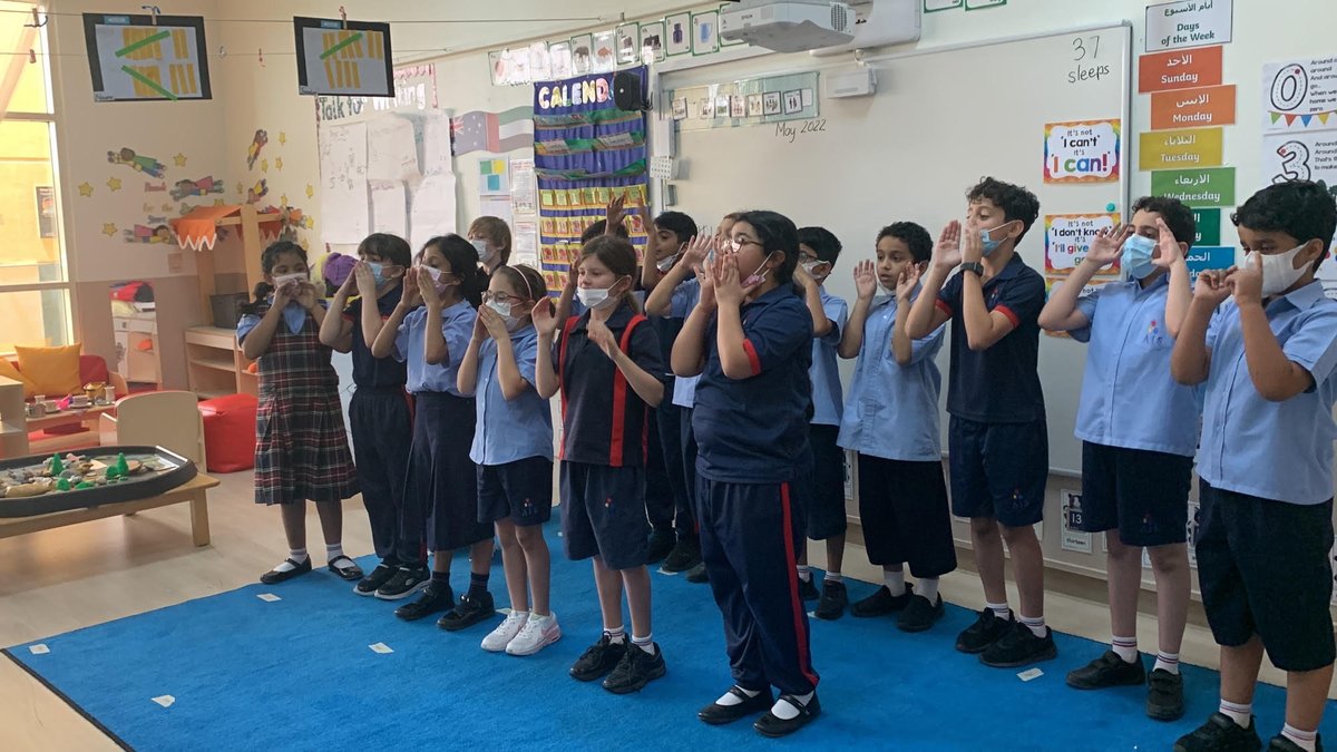 AIS_ELC's tweet photo. Today ELC B had a surprise visit from Ms Lauren’s class 3D. The children have been exploring different texts in their Talk for Writing sessions. 3D decided to visit ELC to read “Truggle Tree Monsters” using the actions they created to go along with it. #AISGrade3 #AISELC https://t.co/oY9KPpkeYI