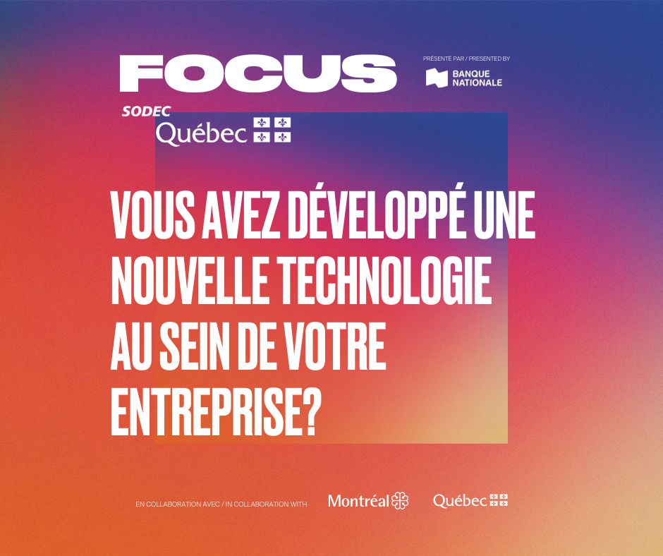 Vous êtes entrepreneur et avez développé une nouvelle technologie au sein de votre entreprise ? Préparez-vous à commercialiser et valoriser cette solution grâce au programme FOCUS de la SODEC. 🚀
Déposez vite votre candidature avant le 10 juin
👉 cutt.ly/ZHM1u1j