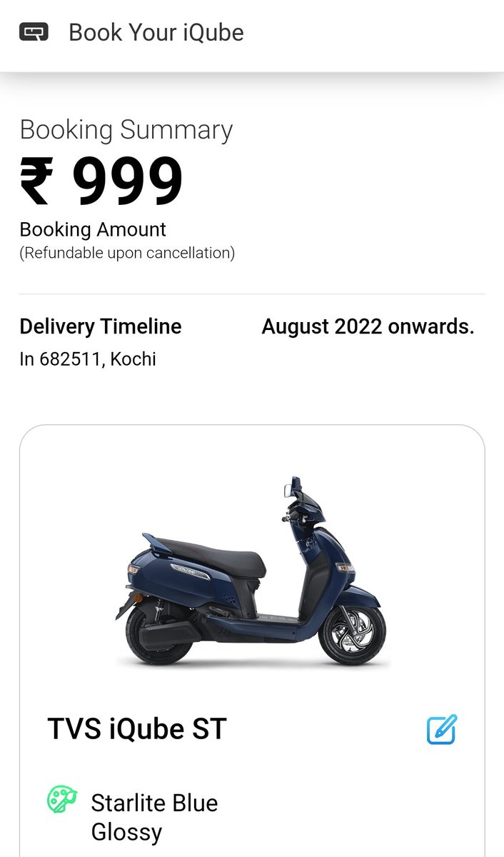 SalihYoosaf's tweet photo. I have cancelled my @OlaElectric booking  and going for TVS iQube ST , @tvsiqube 
I think iQube is far better than Ola .
I hope the price of iQube ST variant will be less than Ola S1 Pro
 What's your thoughts on this 😇
#ev #EndICEage #OLA  #tvs #iQube https://t.co/9M7iOh4NKN