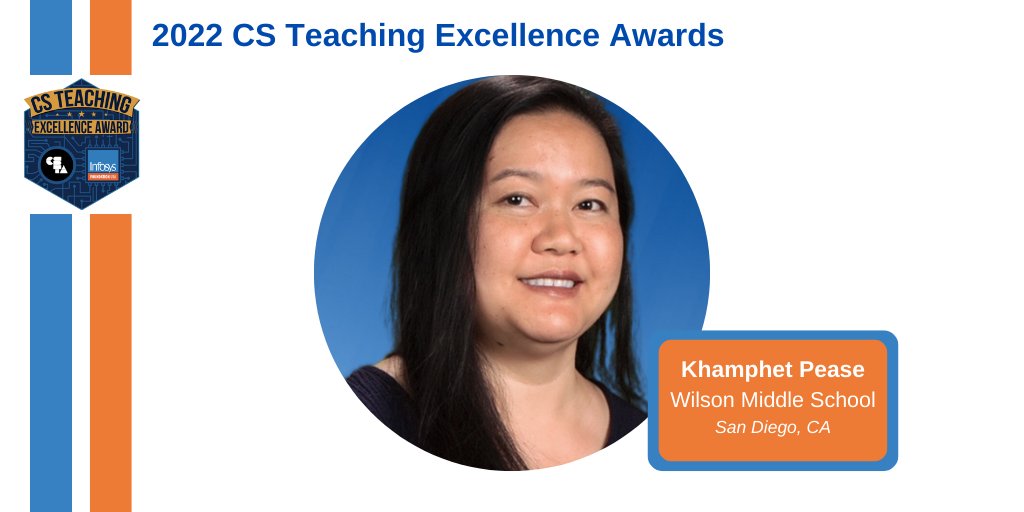 Infosys Foundation USA (@infyfoundation) on Twitter photo Khampet "Phet" Pease works tirelessly to increase access to STEM education for underrepresented students in her San Diego community. Phet's impact on her students has earned her the CS Teaching Excellence Award! bit.ly/3LoGsA8 <a href="/csteachersorg/">CS Teachers Association (CSTA)</a> <a href="/PhetPease/">Khamphet Pease</a> Khampet "Phet" Pease works tirelessly to increase access to STEM education for underrepresented students in her San Diego community. Phet's impact on her students has earned her the CS Teaching Excellence Award! bit.ly/3LoGsA8 <a href="/csteachersorg/">CS Teachers Association (CSTA)</a> <a href="/PhetPease/">Khamphet Pease</a>