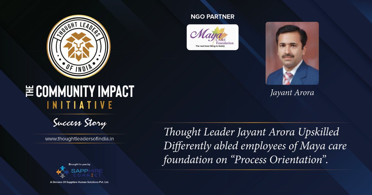 TLOIofficial_'s tweet photo. Thought Leader Jayant Arora contributed by helping our NGO partner Maya CARE Foundation in The Community Impact Initiative of Thought Leaders of India Forum.

Here is a short glimpse of the initiative.
https://t.co/obUBDh1G4I

#TLOI #Thoughtleadersofindia #NGOSpotlight https://t.co/FZjWb9JT2o