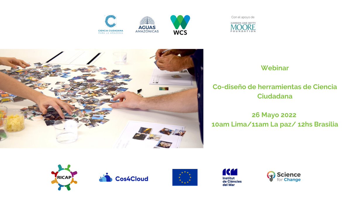 [WEBINAR ABIERTO] Co-diseño de herramientas de ciencia ciudadana

Conocerás qué es el co-diseño, por qué es útil y cómo aplicarlo en la ciencia ciudadana en general y en la creación de servicios tecnológicos!

Jueves 26 de Mayo (10am Lima/ 11am La Paz/ 12hs Brasilia)