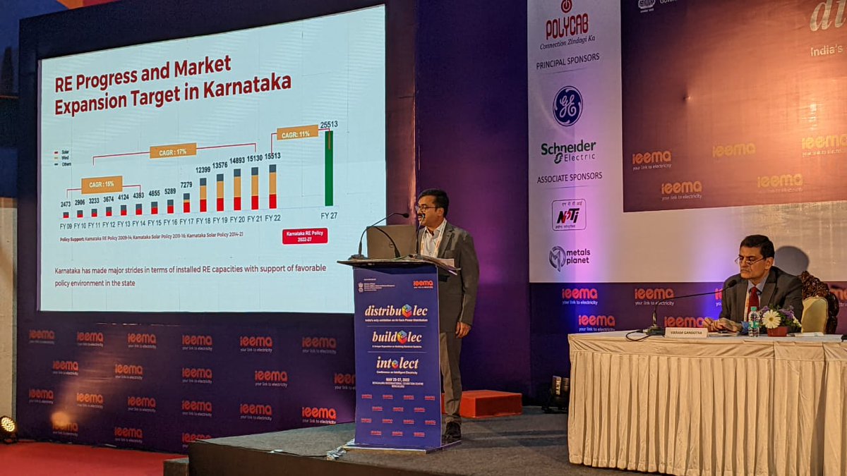KREDL_GoK's tweet image. KREDL MD Shri K.P.Rudrappaiah participated in the 5th edition of #Distribulec, the compete power distribution show and the 3rd edition of #Buildelec, the building electrical show organised by Indian Electrical &amp;amp; Electronics Manufacturers&apos;​ Association (IEEMA) at BIEC.

1/2