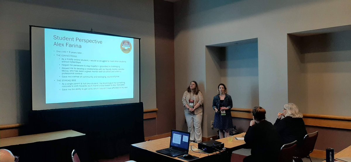 BPCCCavs's tweet photo. Yesterday, Jen McCoy (Computer Information Systems Program Director &amp; CTEC Instructor) along with CyberStart students Tina Jiles and Alexandra Farina presented at @3CS3CS in Dayton, OH. @golctcs @LA_Regents #BPCCproud #goLCTCS #cybersecurity #cybereducation https://t.co/kMYHheJ1l0