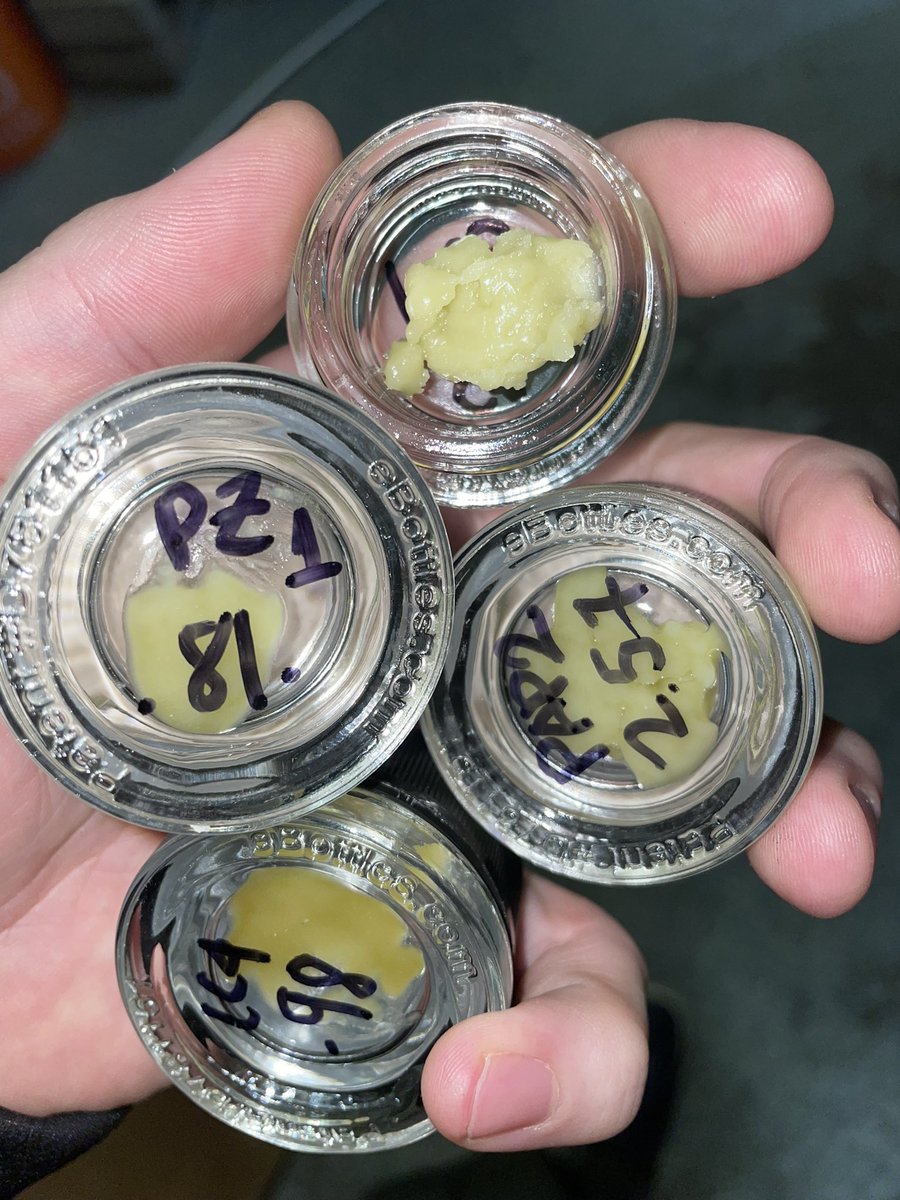 CryptoSnacki's tweet photo. GM from the office💨 

Taste testing some new flavors this morning 

Candied Pebbles is the clear winner so far. 

#superiorsolventless https://t.co/Qh0phGZMlH