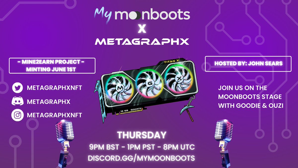 MoonbootsDao's tweet photo. ⏰5 hours remaining⏰

We'll be live on our #Discord #AMA  with @MetagraphxNFT⚡️

Prepare your questions and don't miss out!

There's still time to register👇
https://t.co/nTDXIj4lDo

#NFTCommunity #NFTs #NFTGiveaway https://t.co/loBQICCVlk