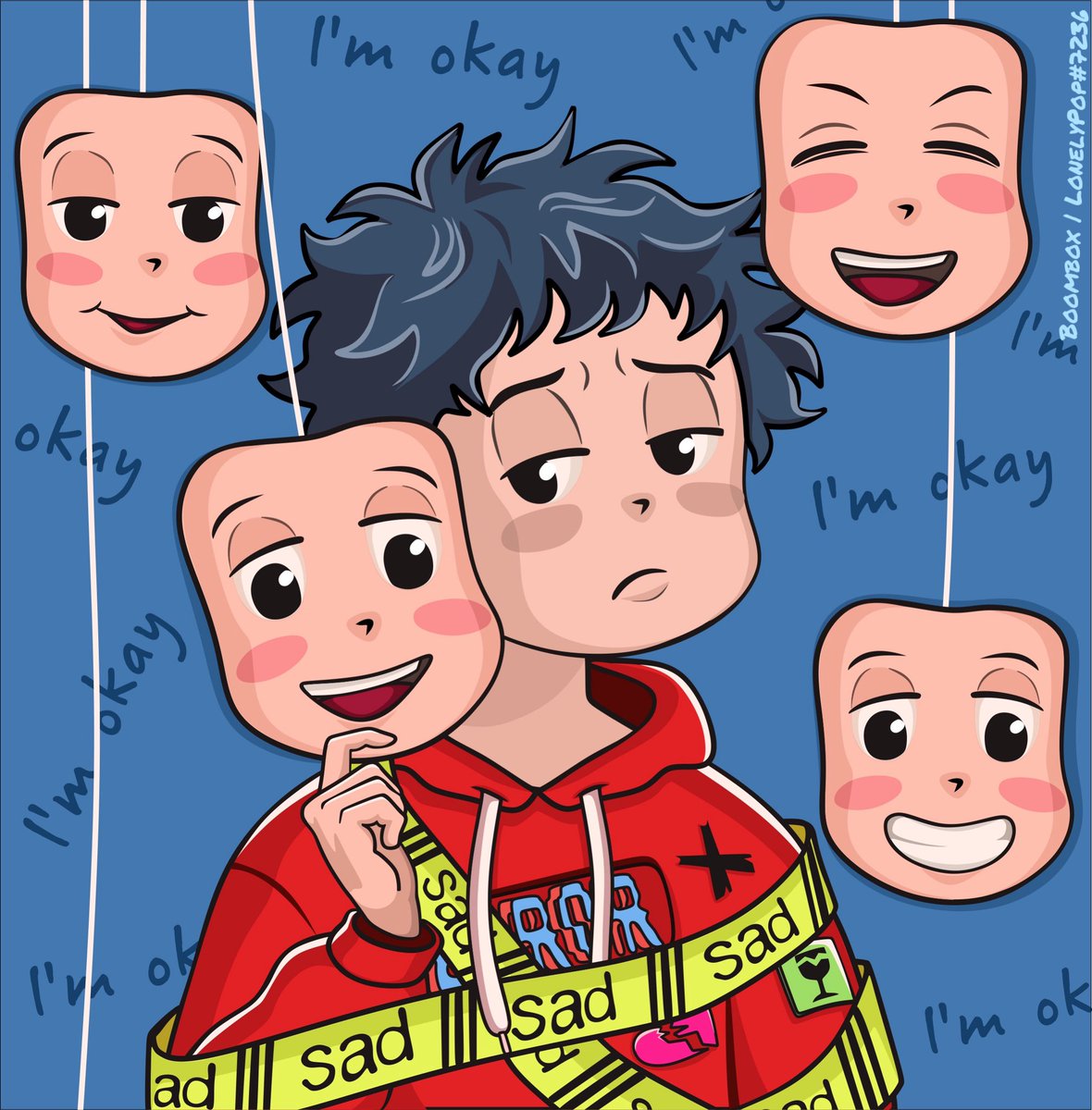 My new art for <a href="/LonelyPopNFT/">LonelyPop 🍭</a> !🔥🔥 

Never keep bad emotions in yourself, you deserve happiness❤️ #NFTCommunity #nftart 

<a href="/0xstudio/">0xStudio</a> <a href="/BushRobins/">Noinah🍭</a>