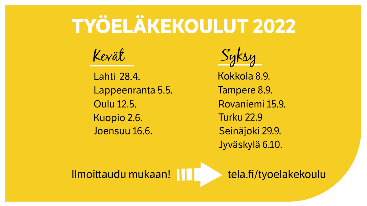 KirsiSiltanen's tweet photo. Ensi viikolla vuorossa #työeläkekoulu #Joensuu (16.6.) 
Aiheet: #työeläkekuntoutus #työurat #eläke-etuudet
Vielä ehtii ilmoittautua > https://t.co/S88dRG54Zi 
Tervetuloa mukaan! 
@OjalaKatri @AkavaRy 
@ASToivonen @ETKinfo 
#työkykyasiantuntija @veritas_fi 
@HannaMaek @Tela_ry https://t.co/YIsWJAe8xl