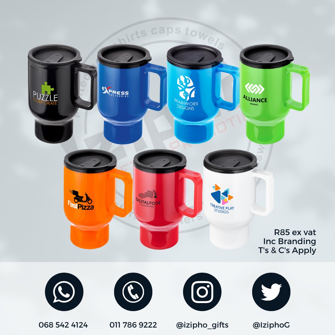 4. Travel Mug - 430ml Branded With Your Company/ Brand Logo.

#PromotionalGiftsSupplier #BrandingCompany #WorkwearSupplier

Bahumi | French Embassy | Rupert | Zungu | Burger King | Sundowns | Mohale