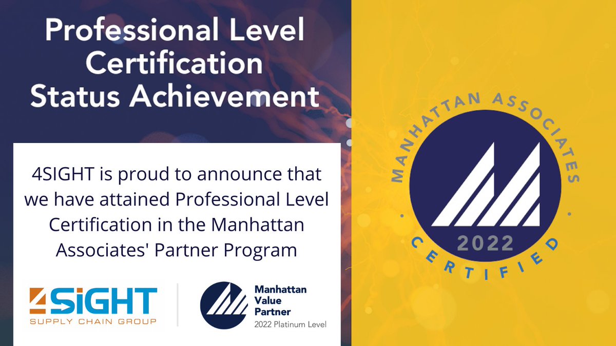 4SiGHTtweets's tweet photo. “This Manhattan certification empowers 4SIGHT to help new &amp; existing clients identify a successful roadmap to migrate from their current WMS over to the Active platform.” Frank Camean, President &amp; CEO, 4SIGHT. Read more: https://t.co/HmDkilm4Wz
@ManhAssocNews https://t.co/p1787eo8RT