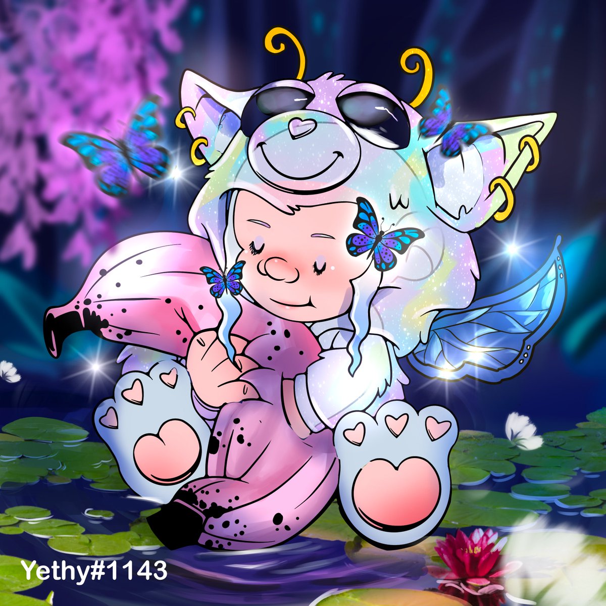 yethy_sol's tweet photo. Someone fell asleep in Wonderland. ✨💖🦋

#apish #apishart @justape_ @Apish_community https://t.co/lb3y3JEMJy